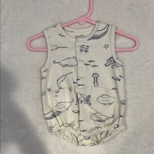 Baby Pehr Sleeveless Romper with Sea Creature Print